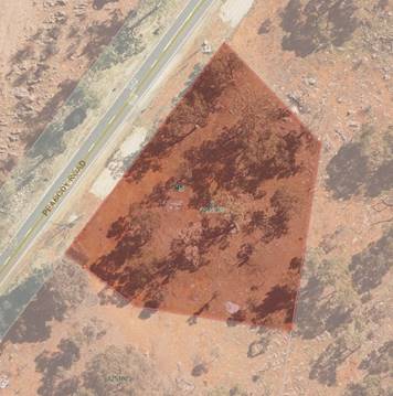 An aerial view of a red hexagon

Description automatically generated