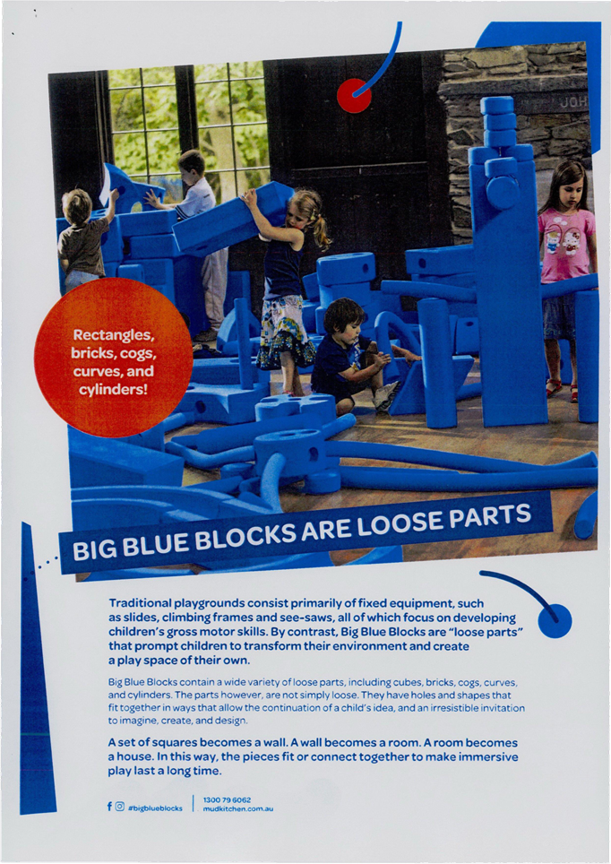 A group of children playing with blue blocks

Description automatically generated