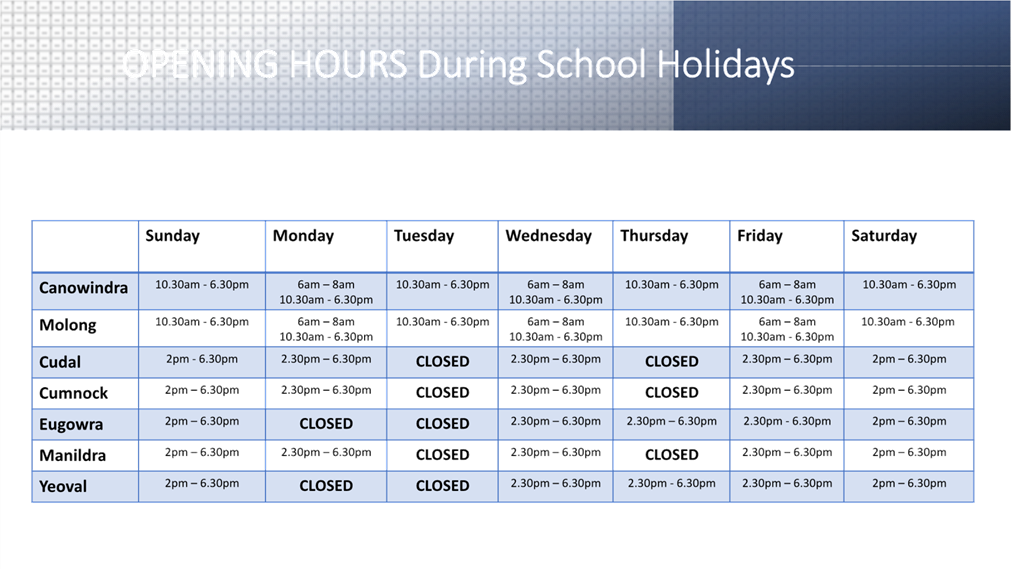 A close-up of a schedule

Description automatically generated